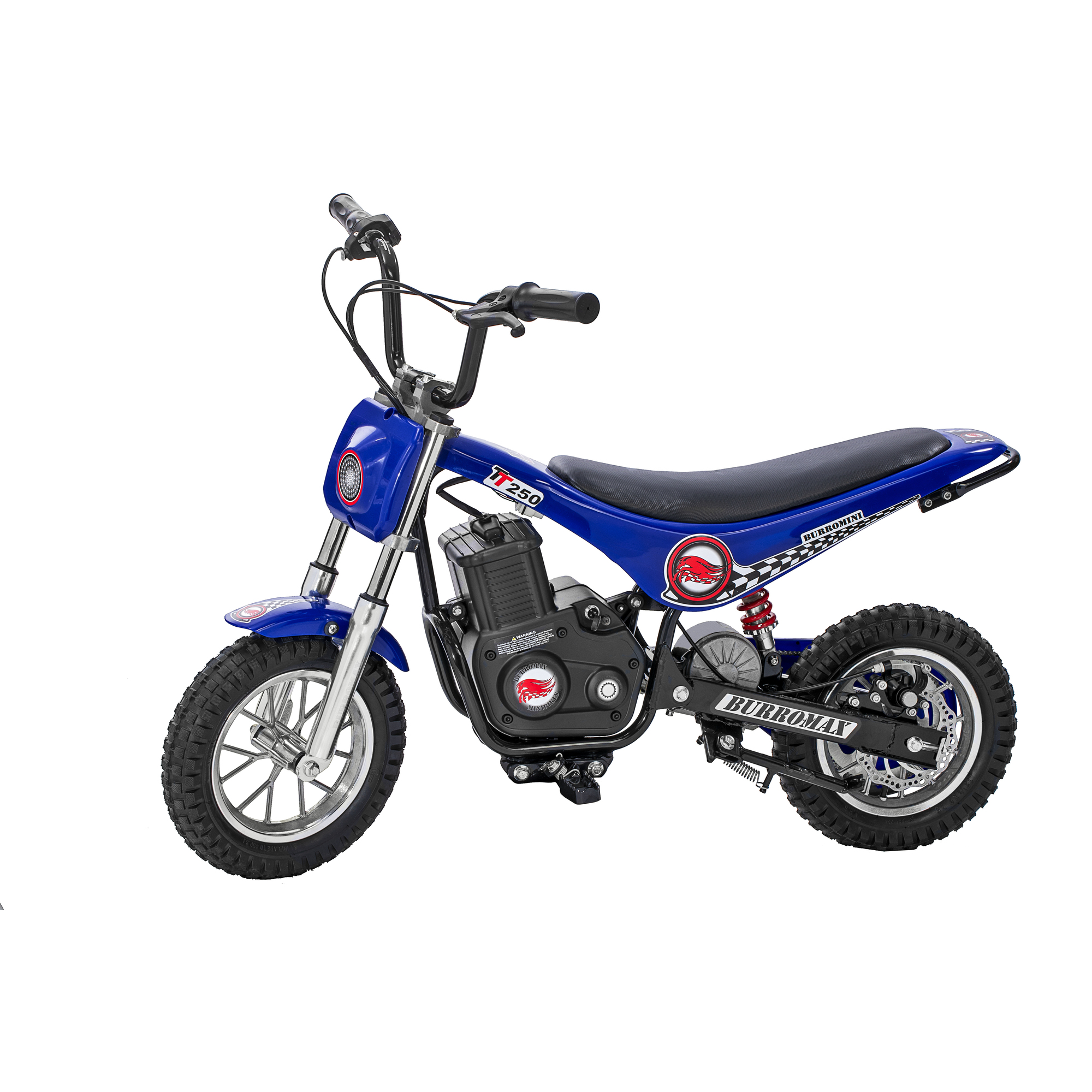 Burromax, Electric Mini Bike, 250W Motor, Blue Checkered Flag, Model# TT250